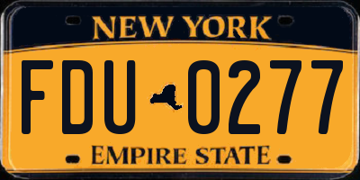 NY license plate FDU0277