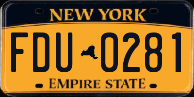 NY license plate FDU0281