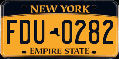 NY license plate FDU0282