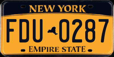 NY license plate FDU0287
