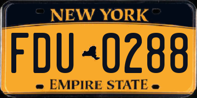 NY license plate FDU0288