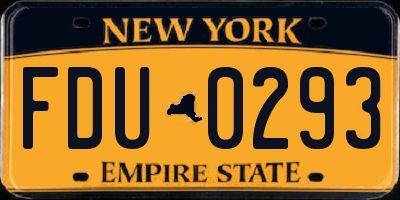 NY license plate FDU0293