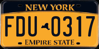 NY license plate FDU0317