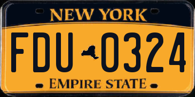 NY license plate FDU0324