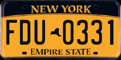 NY license plate FDU0331