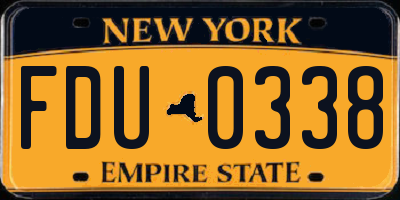 NY license plate FDU0338