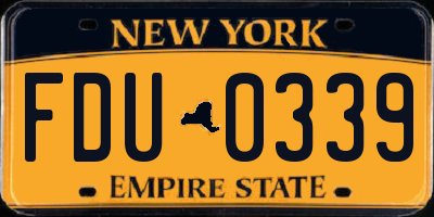NY license plate FDU0339
