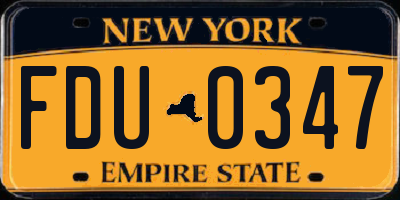 NY license plate FDU0347