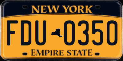 NY license plate FDU0350