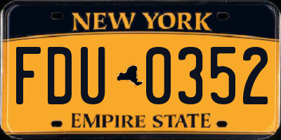 NY license plate FDU0352