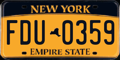 NY license plate FDU0359