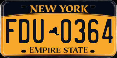 NY license plate FDU0364