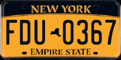 NY license plate FDU0367