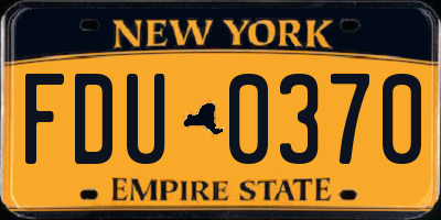 NY license plate FDU0370