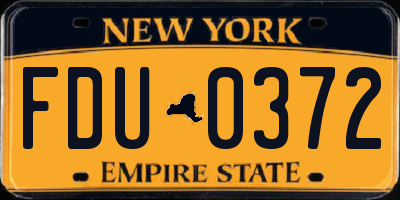 NY license plate FDU0372