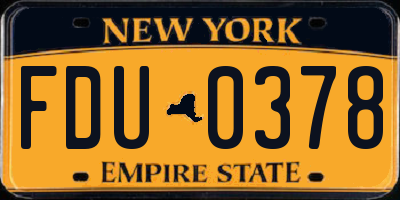 NY license plate FDU0378