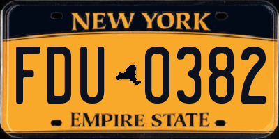 NY license plate FDU0382