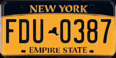 NY license plate FDU0387