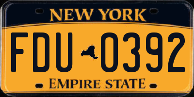 NY license plate FDU0392