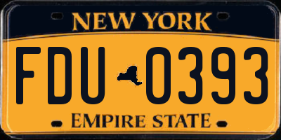 NY license plate FDU0393