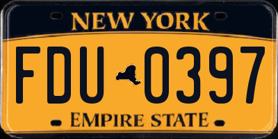 NY license plate FDU0397