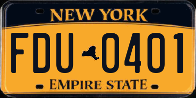 NY license plate FDU0401