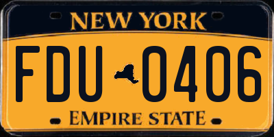 NY license plate FDU0406