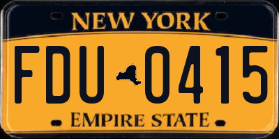 NY license plate FDU0415