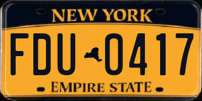 NY license plate FDU0417