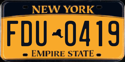 NY license plate FDU0419