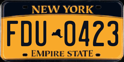 NY license plate FDU0423