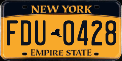 NY license plate FDU0428