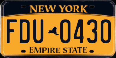 NY license plate FDU0430