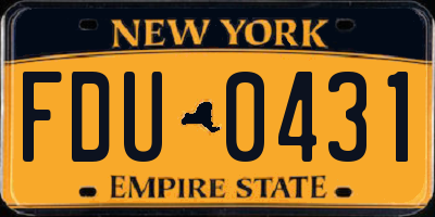 NY license plate FDU0431