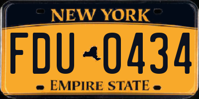 NY license plate FDU0434