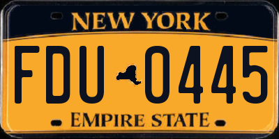 NY license plate FDU0445