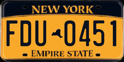 NY license plate FDU0451