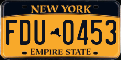 NY license plate FDU0453