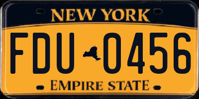 NY license plate FDU0456