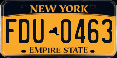 NY license plate FDU0463