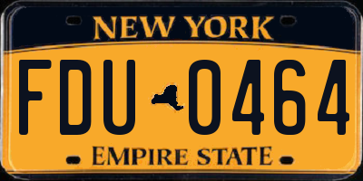 NY license plate FDU0464