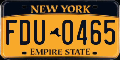 NY license plate FDU0465