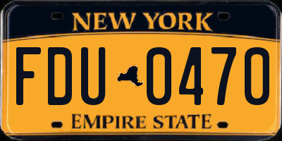 NY license plate FDU0470