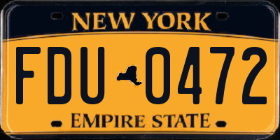 NY license plate FDU0472