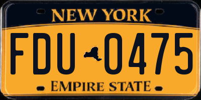 NY license plate FDU0475