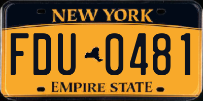 NY license plate FDU0481