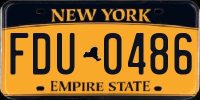 NY license plate FDU0486