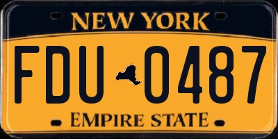 NY license plate FDU0487