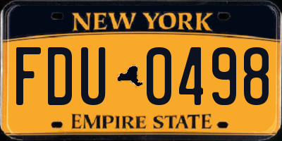 NY license plate FDU0498