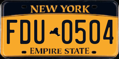 NY license plate FDU0504
